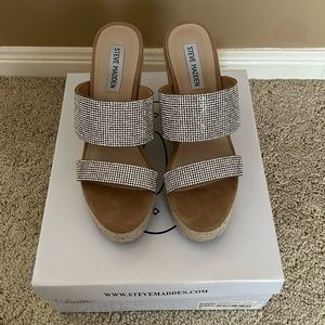Steve Madden Rhinestone Wedge Heels-Offers welcome